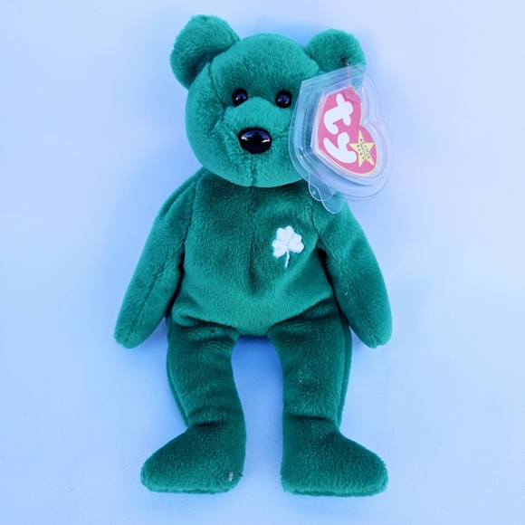 Ty Green Stuffed Animal Plush Bear - Picture 1 of 3